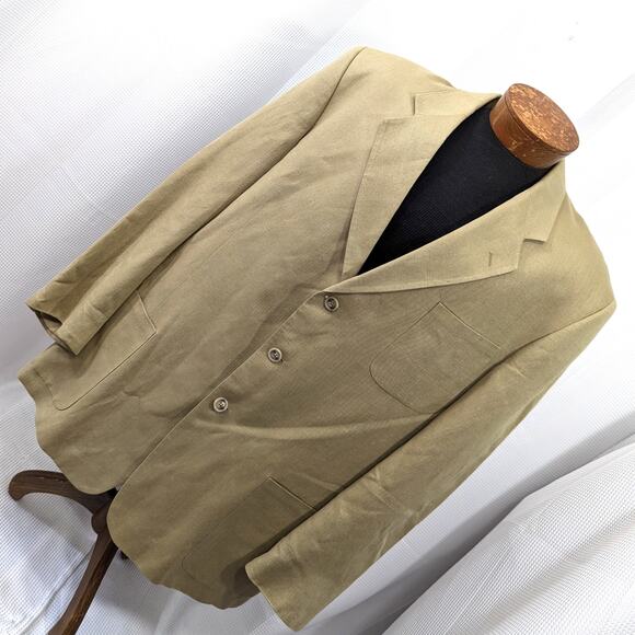TODAY'S MAN! 100% IRISH LINEN, SATIN LINED, 3 BUTTON DRESS JACKET, COAT! SZ 48L - Picture 1 of 11